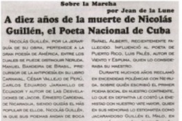 A diez años de la muerte de Nicolás Guillén, el Poeta Nacional de Cuba