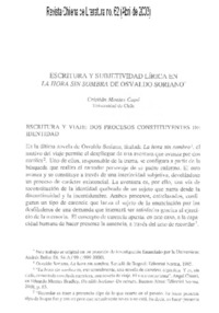 Escritura y subjetividad lírica en "La Hora sin sombra de Osvaldo Soriano"