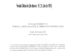 Notas sobre la poesía apocalíptica hispanoamericana
