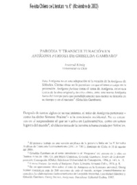 Parodia y transculturación en Antígona furiosa de Griselda Gambaro