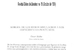 Borges: de los meros simulacros a los coincidentes puntuales