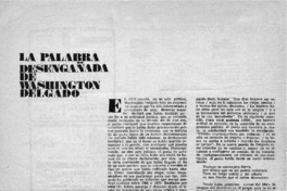 La palabra desengañada de Washington Delgado