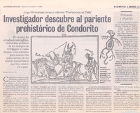 Investigador descubre al pariente prehistórico de Condorito