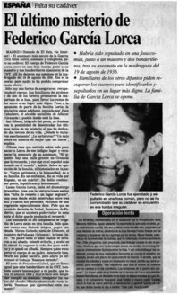 El último misterio de Federico García Lorca.