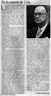 En la muerte de Cela