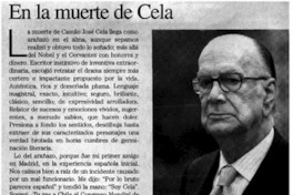 En la muerte de Cela
