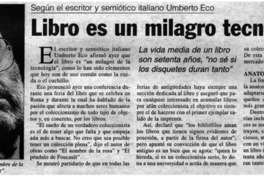 Libro es un milagro tecnológico.