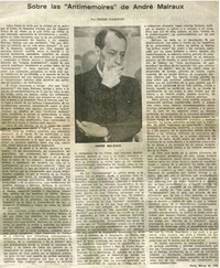 Sobre las "Antimemoires" de André Malraux
