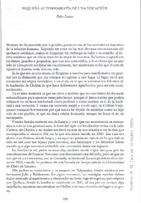 Pequeña autobiografía de una vocación