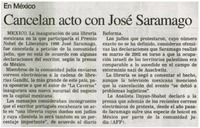 Cancelan acto con José Saramago.