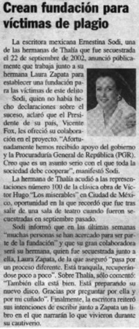 Crean fundación para víctimas de plagio.