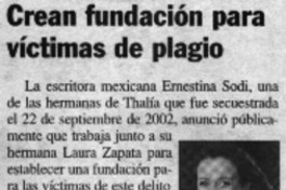 Crean fundación para víctimas de plagio.