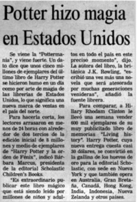 Potter hizo magia en Estados Unidos.