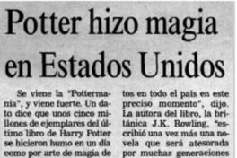 Potter hizo magia en Estados Unidos.