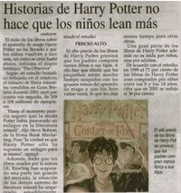 Historias de Harry Potter no hace que los niños lean más.