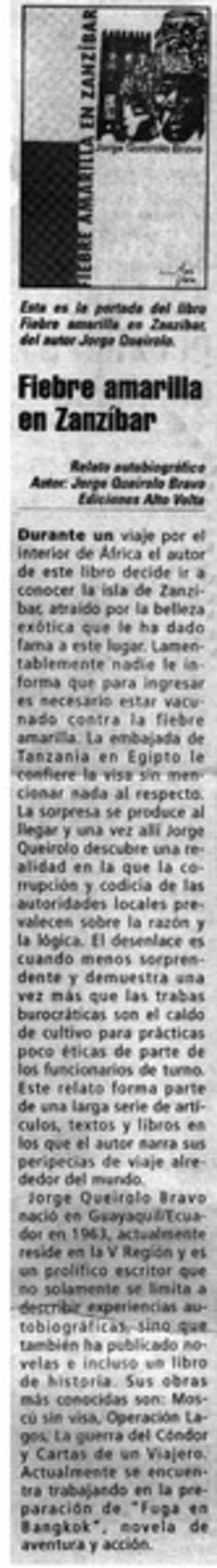 Fiebre amarilla en Zanzíbar.