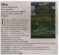 La más bella historia de los animales".