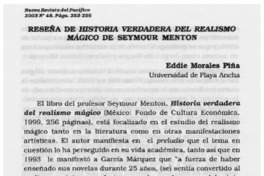 Reseña de historia verdaera del realismo mágico de Seymour Menton