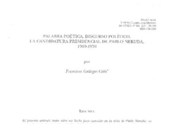 Palabra poética, discurso político