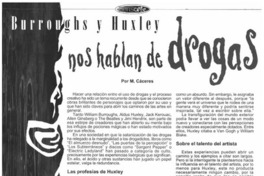 Burroughs y Huxley nos hablan de drogas
