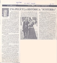 Una película histórica : "SubTerra"