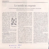 La novela no creyente