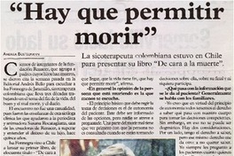 "Hay que permitir morir"