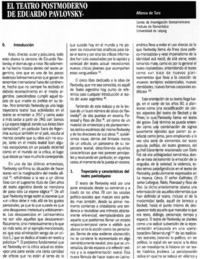 El teatro postmoderno de Eduardo Pavlovsky