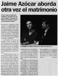 Jaime Azócar aborda otra vez el matrimonio