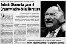 Antonio Skármeta ganó el Grammy latino de Literatura
