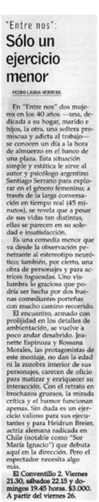 Sólo un ejercicio menor