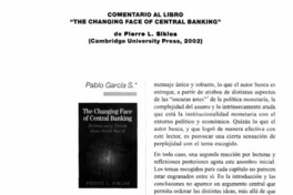 The changing face of Central Banking