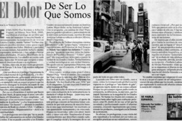 El dolor de ser lo que somos