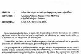 Adopción, aspectos psicopedagógicos y marco jurídico