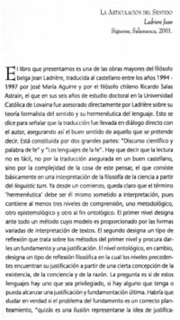 La articulación del sentido