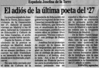 El adiós de la última poeta del '27.
