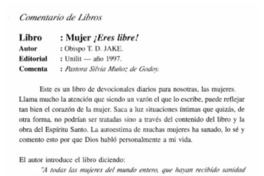 Mujer ¡eres libre!