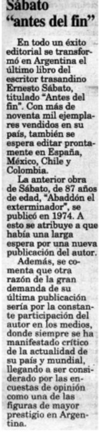 Sábato "antes del fin".