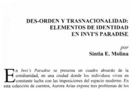 Des-orden y trasnacionalidad, elementos de identidad en Invi's Paradise