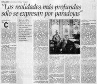 Las realidades más profundas sólo se expresan por paradojas"