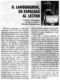 O. Lamborghini, de espaldas al lector.