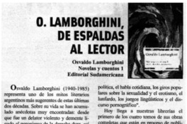O. Lamborghini, de espaldas al lector.