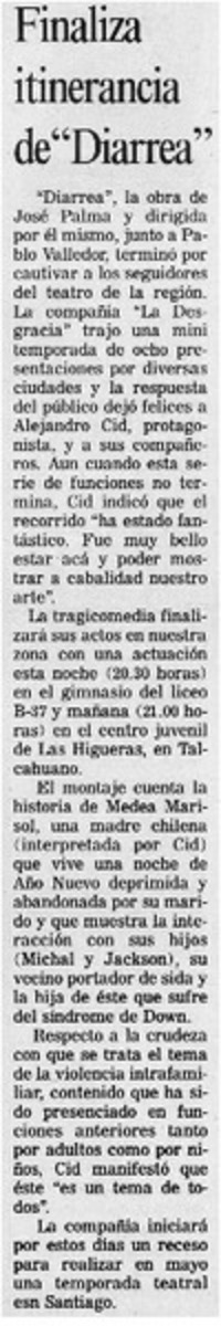 Finaliza itineraria de "Diarrea"