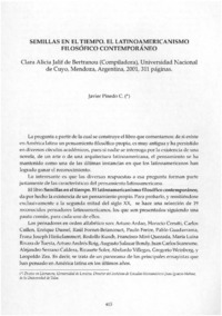 Semillas en el tiempo. El Latino Americanismo filosófico contemporáneo