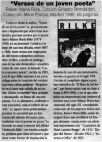 Versos de un joven poeta".