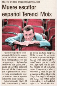 Muere escritor español Terenci Moix.