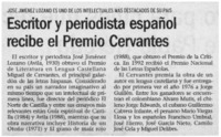 Escritor y periodista español recibe el Premio Cervantes.