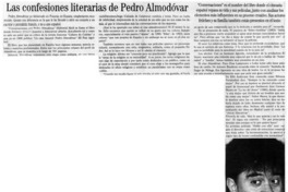 Las confesiones literarias de Pedro Almodóvar