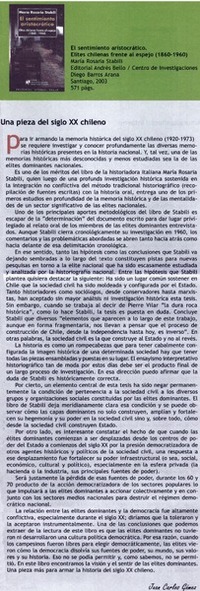 Una pieza del siglo XX chileno