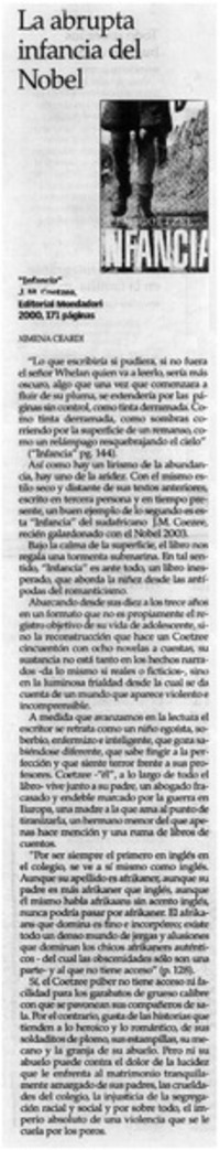 La abrupta infancia de nobel